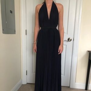 Halston Heritage pleated gown in Navy, size 6